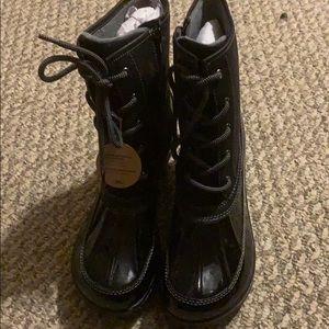 Black rain boots memory foam